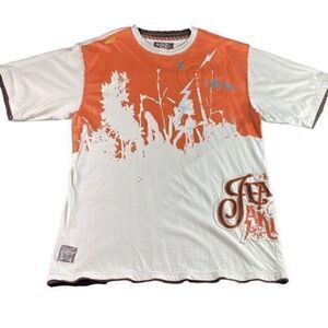 Vintage Urban Outfitters Akademiks T-Shirt Men's XL Beige Orange See Descrition